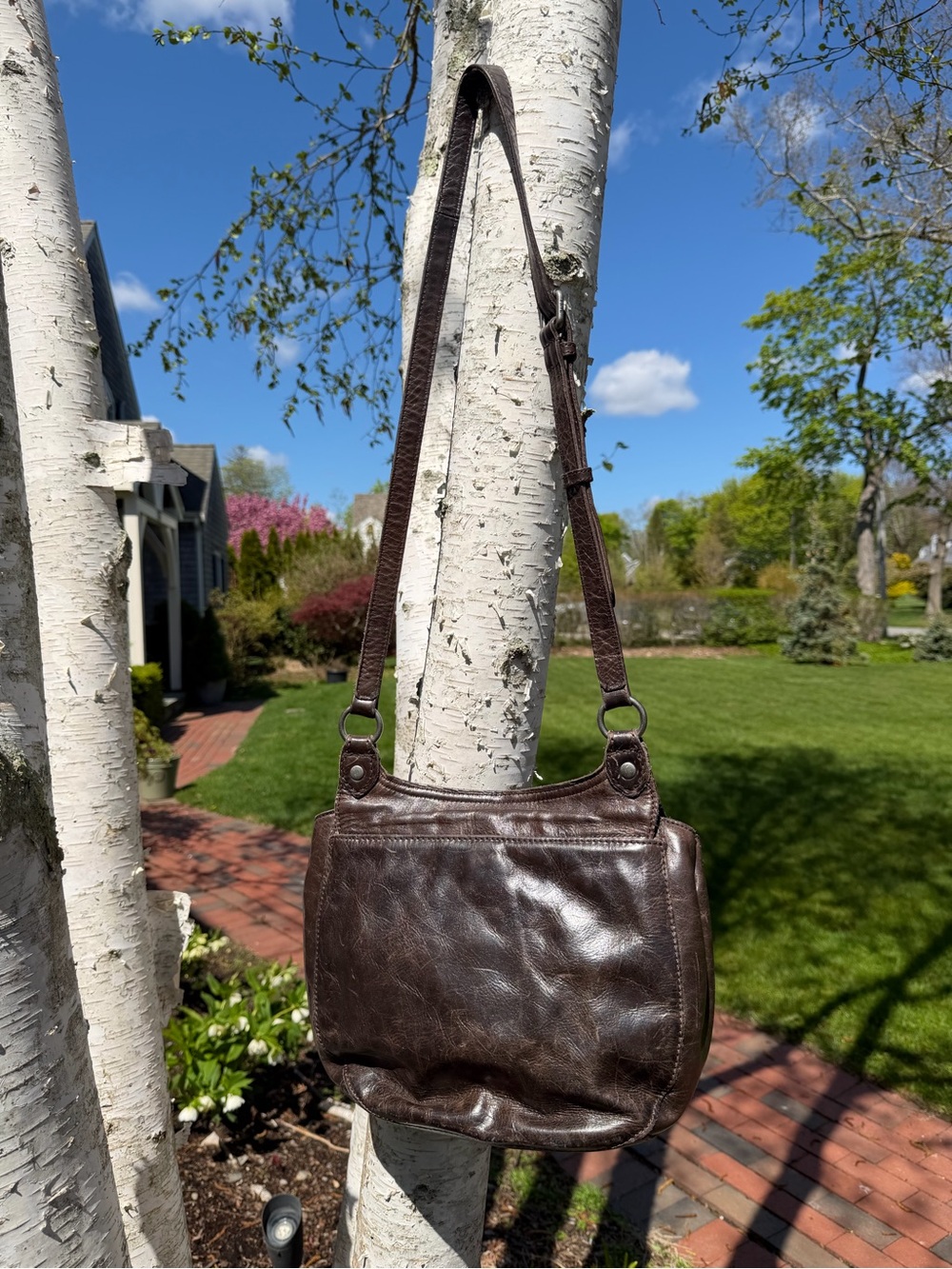 Frye Melissa Saddle Bag Brown Leather Crossbody Shoulder Bag Boho Western - Picture 5 of 15